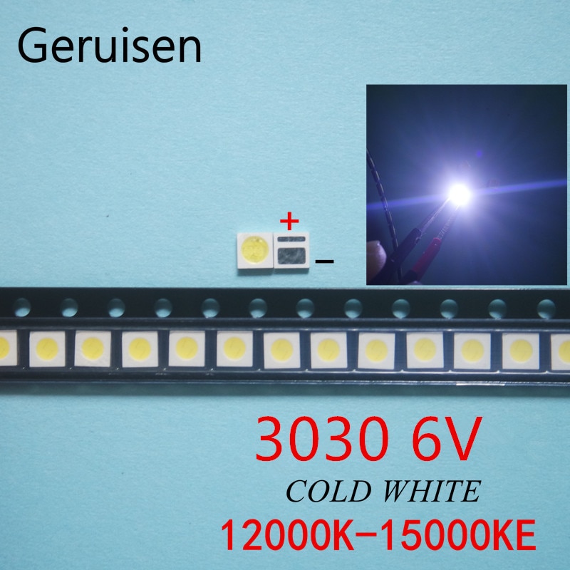 200 Pcs Led Backlight High Power Led 1.8W 3030 6V Koel Wit 150-187LM PT30W45 V1 Tv Toepassing 3030 smd Everlight