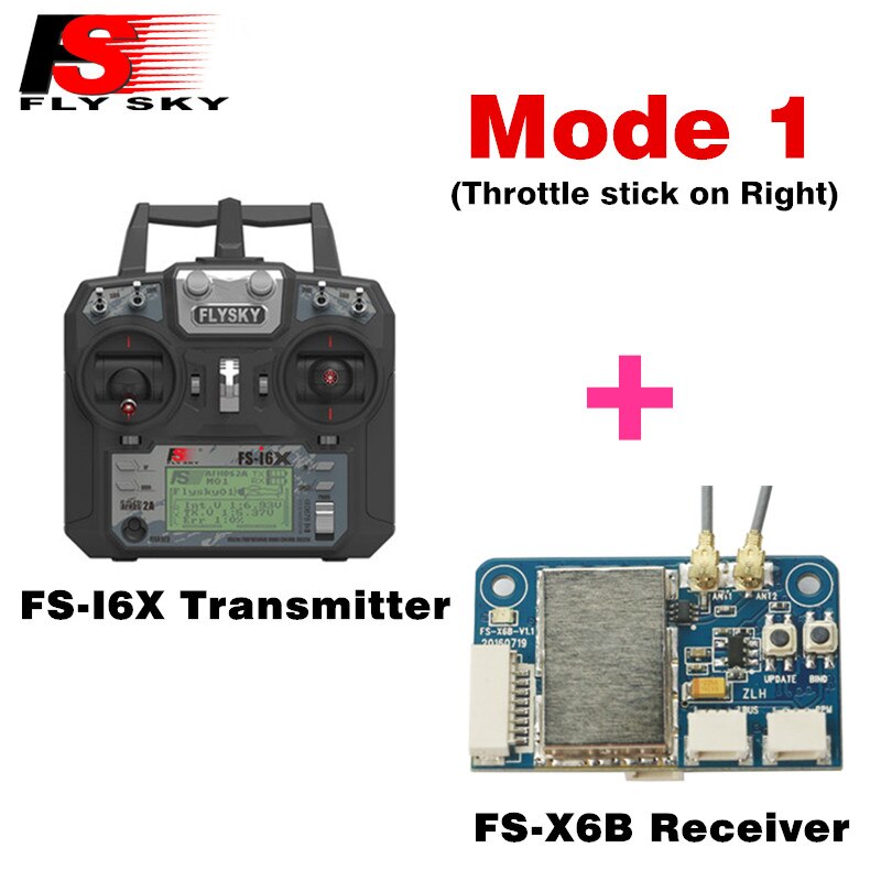 Original Flysky FS-i6X 10CH 2.4GHz AFHDS 2A RC Transmitter With FS-iA6B FS-iA10B FS-X6B FS-A8S Receiver For Rc Airplane Mode 2: FS-i6X with X6B R