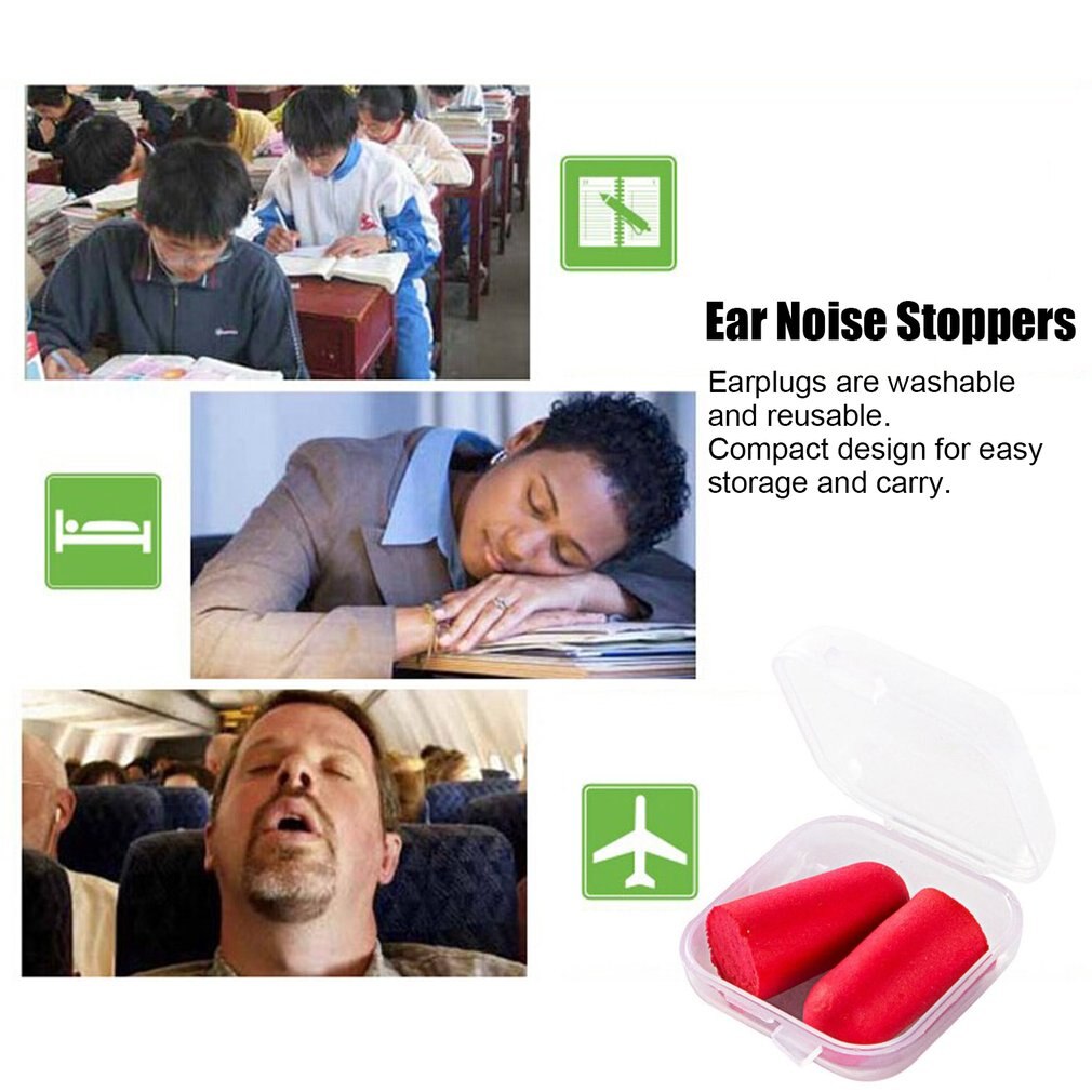 Soft Sponge Ear Plugs Sound Insulation Ear Protection Earplugs Noise Reduction Sleeping Plugs with Storage Box