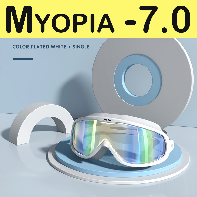 Myopia Swimming Glasses Prescription -1.0~-8.0 Waterproof Anti Fog Swim Eyewear Silicone Diopter Diving Goggles Adults Children: Gold