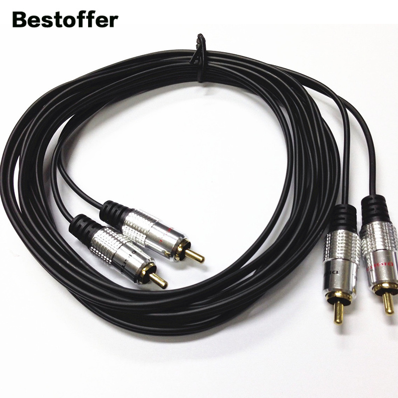 15M Vergulde 2RCA/2RCA Mannelijke Premium Component Audio Ofc Kabels