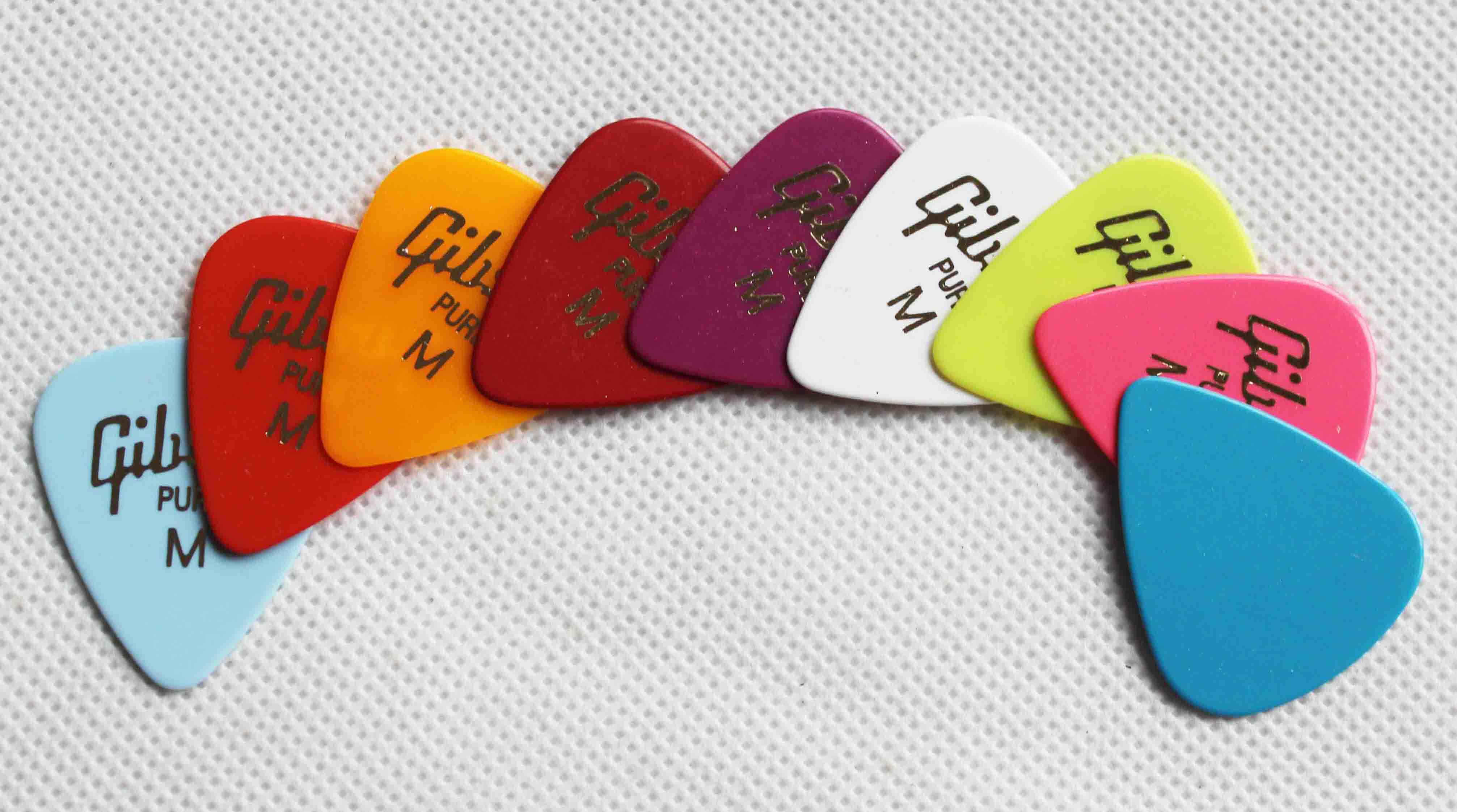 Kleurrijke celluloid plectrums met gold logo afdrukken, Picks Plectrums voor akoestische, klassieke en elektrische gitaren