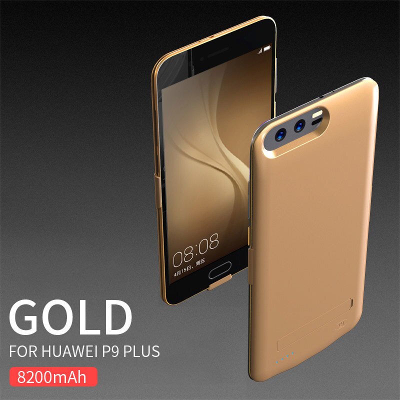 NENG 6800mAh Battery Charger Case For Hauwei P9 P10 shockproof External Power Bank Charging Back For huawei P9 P10 Plus case: Gold For P9 Plus