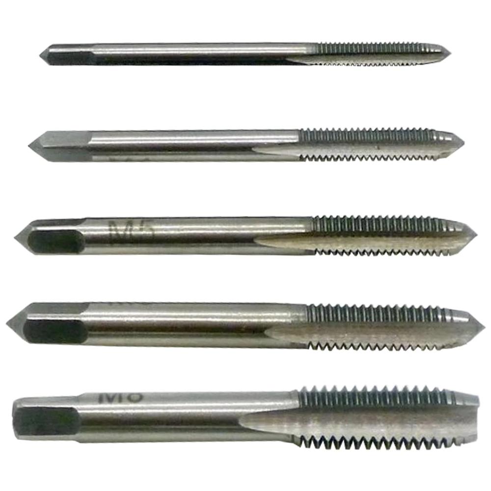 Hss Steel Spiral Point Straight Fluted Machine Screw Tap M3 M4 M5 M6 M8 Hand Screw Thread Hand Tap Drill Set Metric Plug