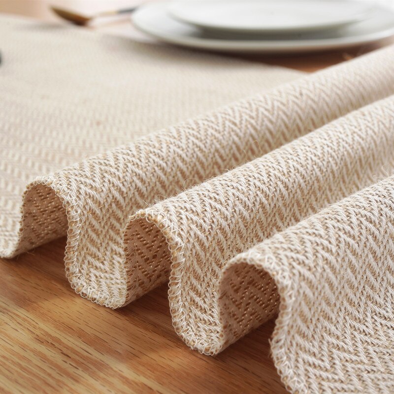 Ins Style Modern Simple Table Runner Solid Color Handmade Tassled Cotton Linen Table Runner Household Tea Table Flag