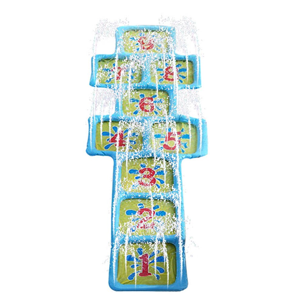 Water Play Hopscotch Mat Inflatable Play Mat with Water Sprinklers Garden Game for Outdoor Kids DO2