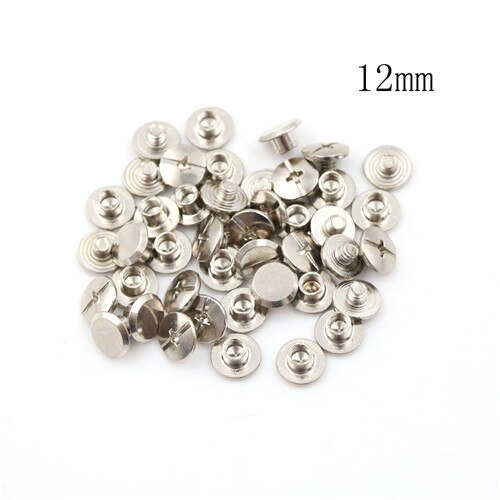 10PCS/lot Silver Nickel Plating Nickel Binding Chicago Screws Nail Rivets Photo Album Leather Craft 5x6mm: M5x12mm