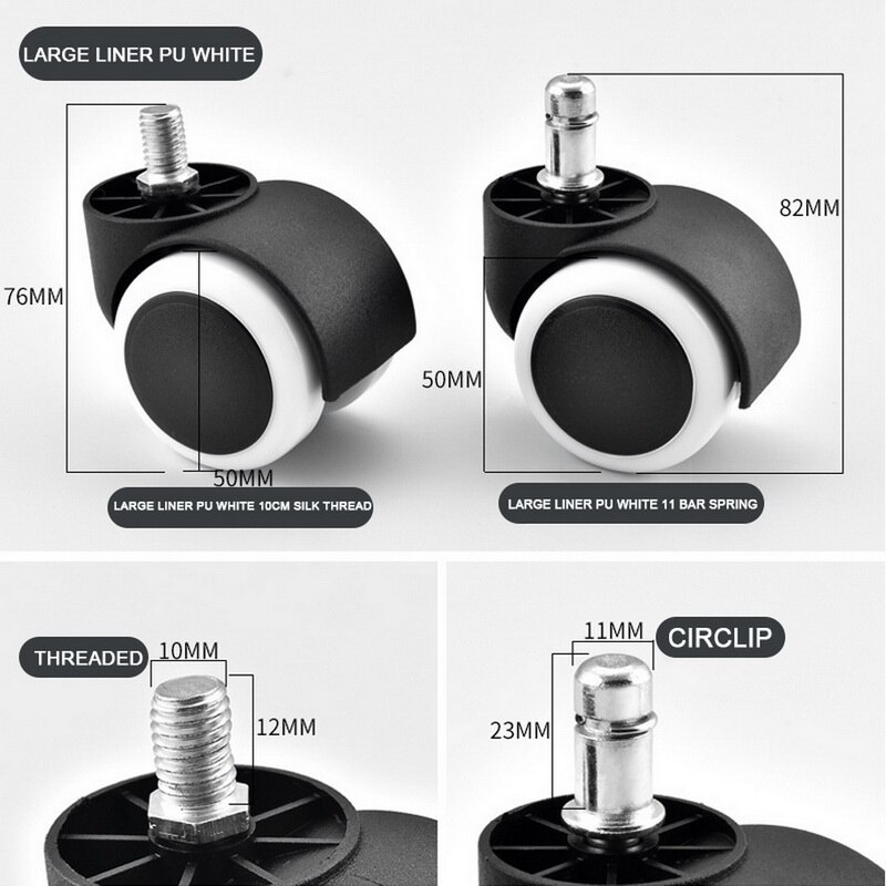 4 stücke Universal- stumm schwenken Rollen Möbel Rad Rolle Weiß PP Nylon Dual 360 Grad Rolle Rad Für Plattform Wagen stuhl