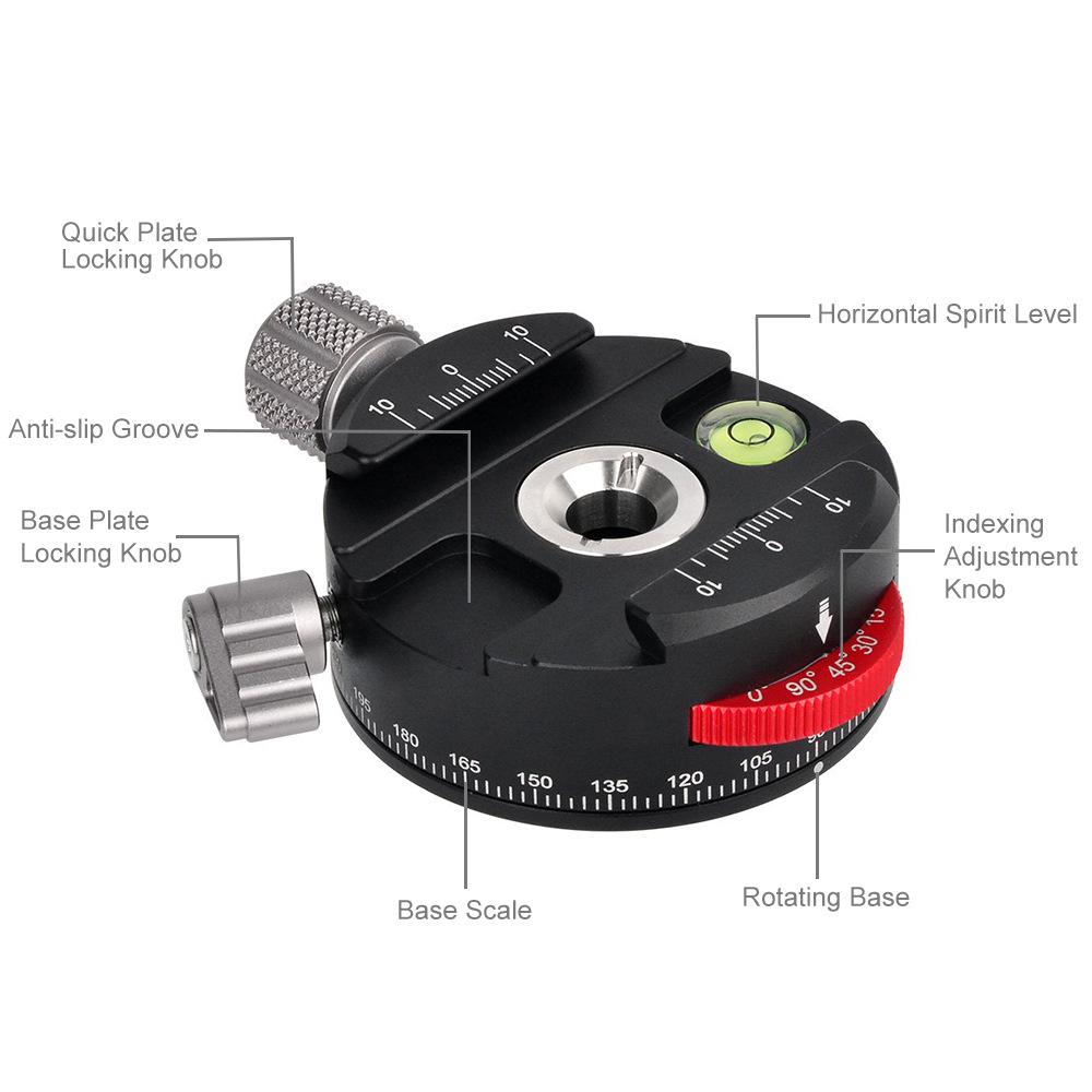 360 grad Koaxial Indizierung Klemme Skala Flüssigkeit Aluminium Legierung Panorama Basis Montieren Stativ Kopf