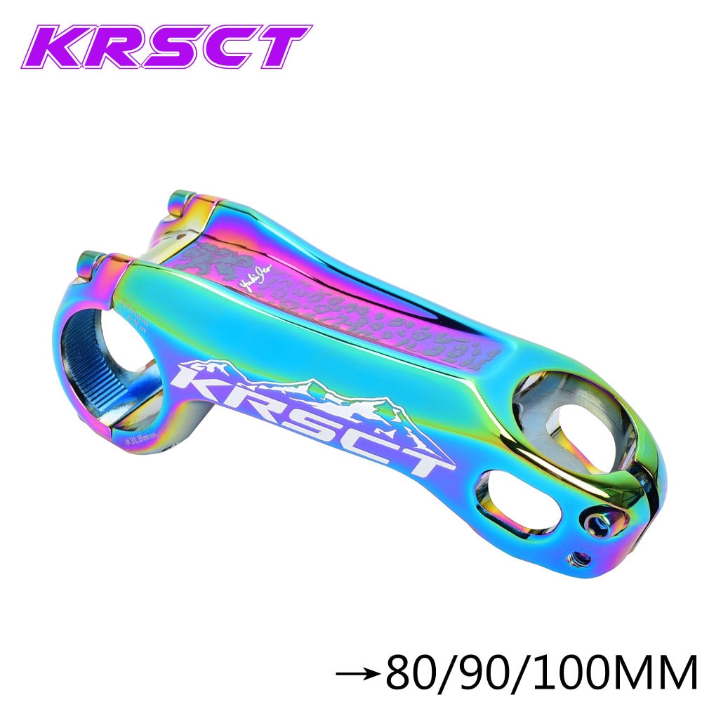 KRSCT CNC Colorful bicycle stem road mountain bike stem mtb 20 degree 28.6*31.8mm 80/90/100mm cycling bike parts Colorful