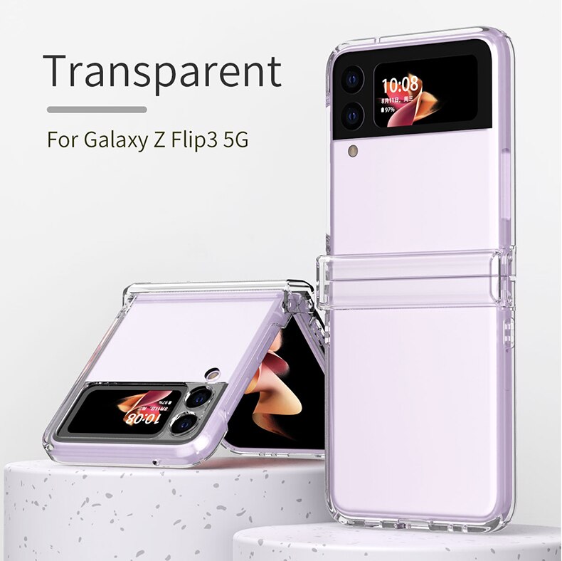 Candy Kleur Siliconen Case Voor Samsung Galaxy Z Flip 3 5G Vouwen Shockproof Skin Telefoon Cover Voor Samsung Z flip3: transparent