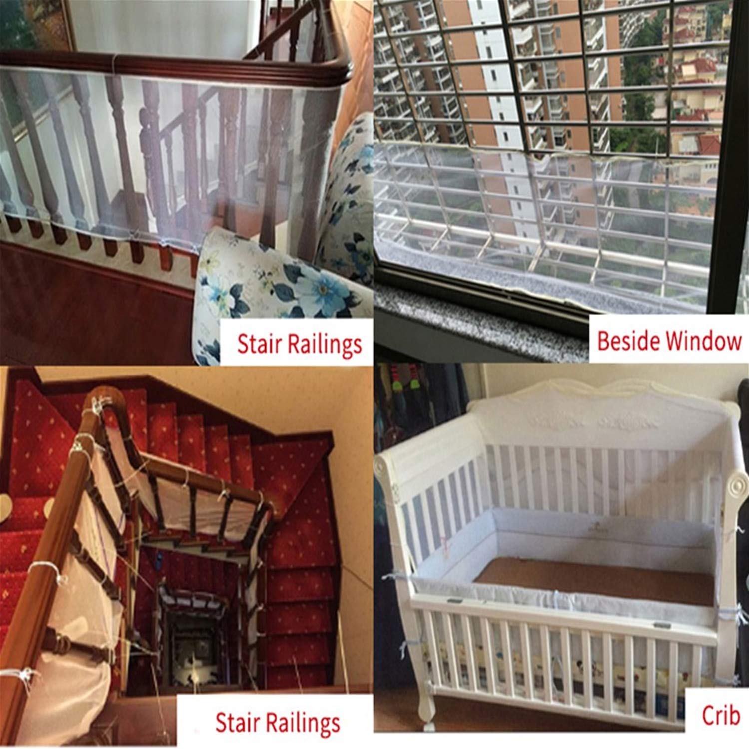 Child Safety Net, Balcony Patios Rail Stairs Safe Net for Kids/Pets/Toys, Safety for Indoor&amp;Outdoor