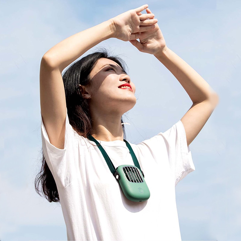 USB Portable Fan, wireless hanging neck fan, compact and convenient air cooler