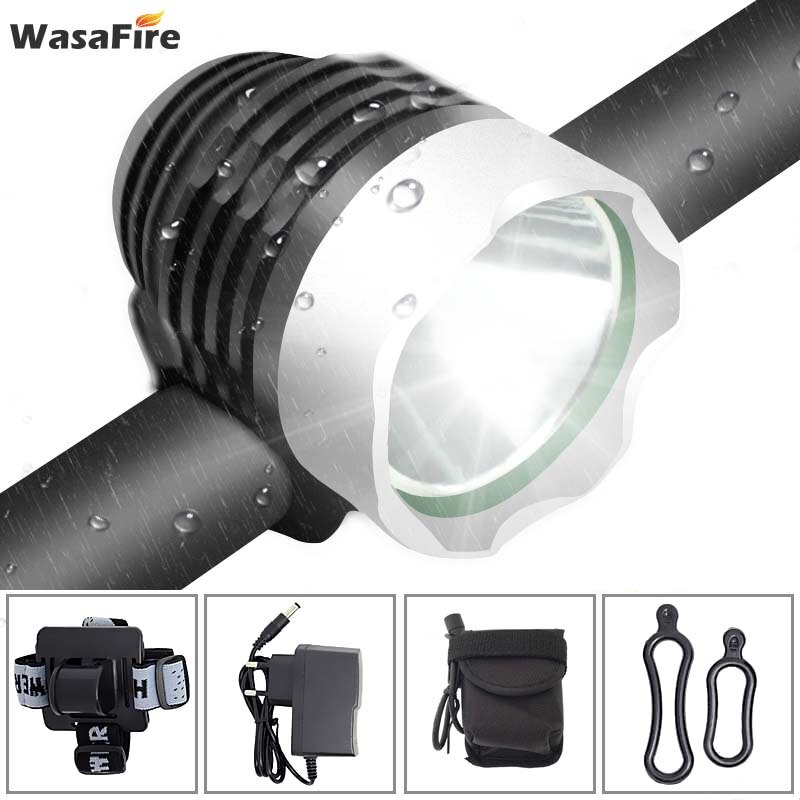 WasaFire Bicycle Light XML T6 Bike Light Night Safety Warning Headlight Cycling LED Flashlight Lanterna + 18650 Battery +Charger