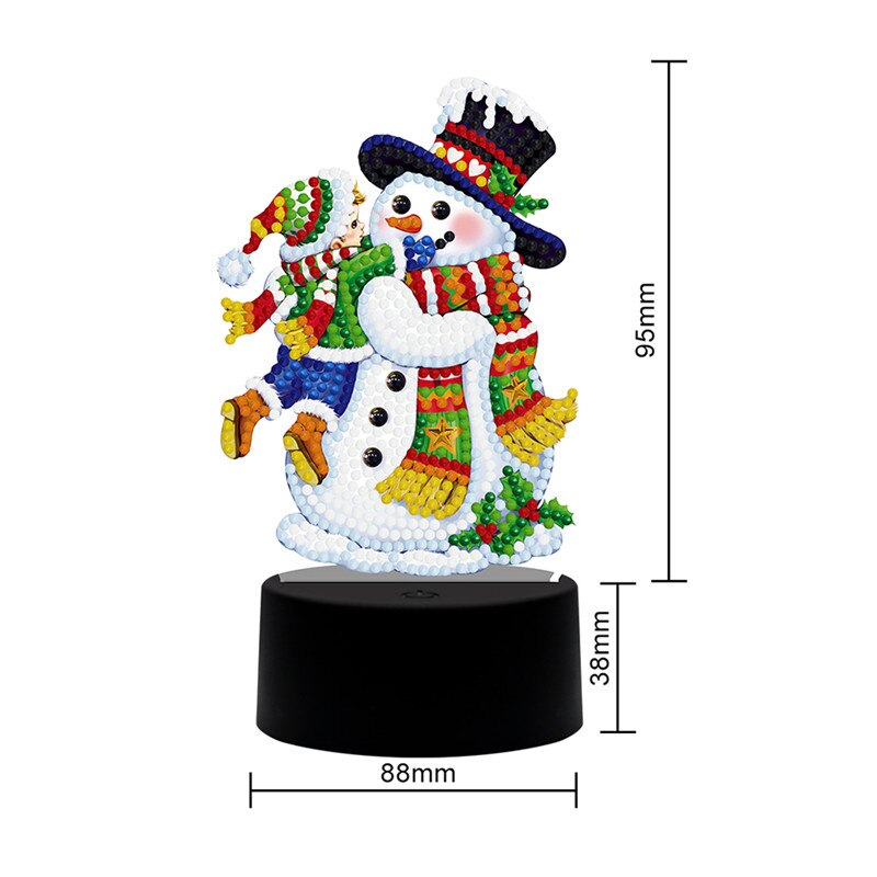 Cuadro de Navidad con diamantes de Navidad, bordado con luz LED, decoración de noche, punto de cruz, artesanal: G