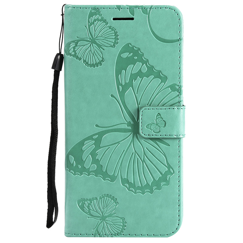 For Huawei Honor 7S 5.45" Honor Play 7 Flip Leather Luxury Case Honor7s Embossed 3D Butterfly Wallet PU Phone Cover Card Holder: Honor Play 7 / Green