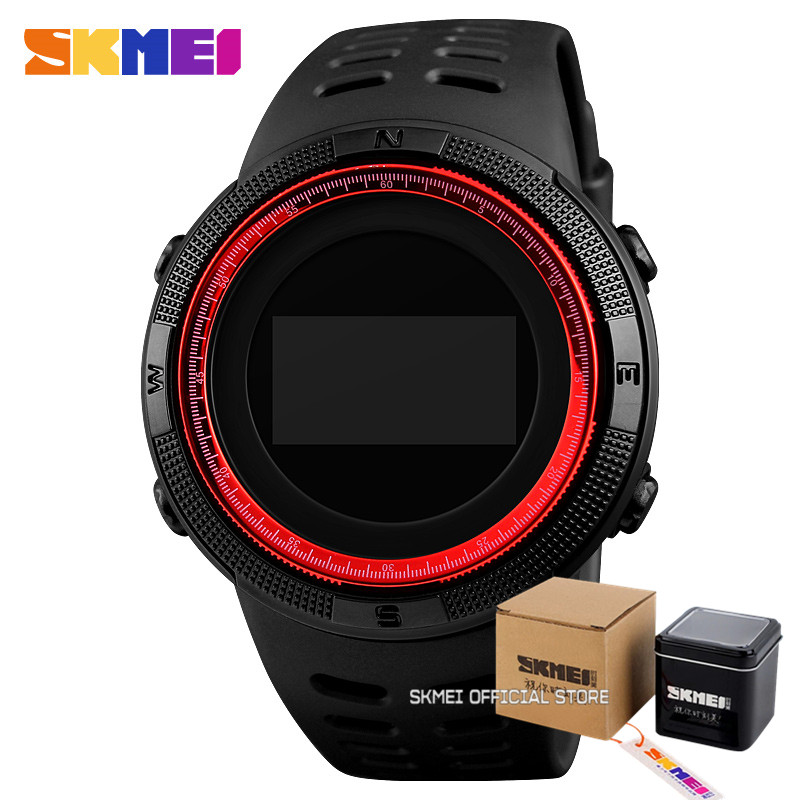 SKMEI draussen Kompass Uhr Männer Sport Digitale Armbanduhren Herren Chrono 2 Zeit Männlichen Uhren Datum Woche Stunde Relogio Masculino 1360: Farbe2 mit Kasten