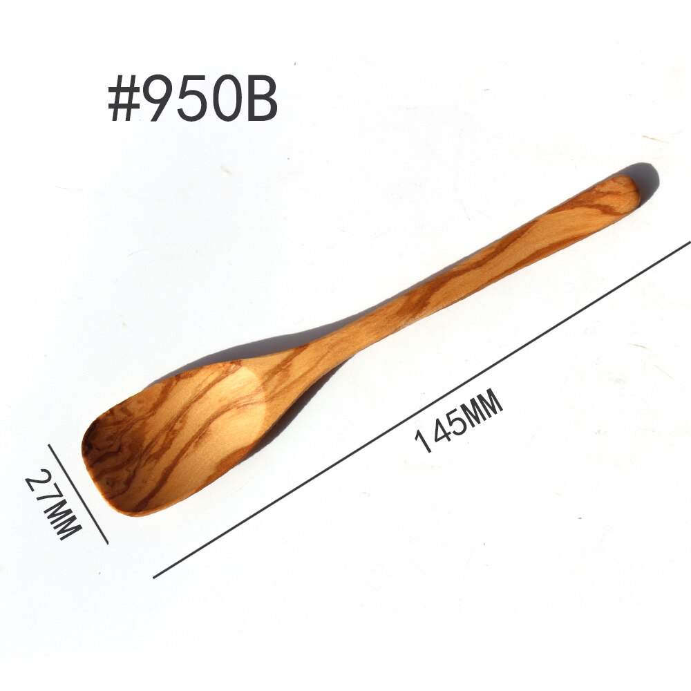 Olijf Houten Gebruiksvoorwerp kleine kitchenwares houten hand gemaakt Spatel en Lepel vork mes 8 set leuk voor kinderen #950: 950B