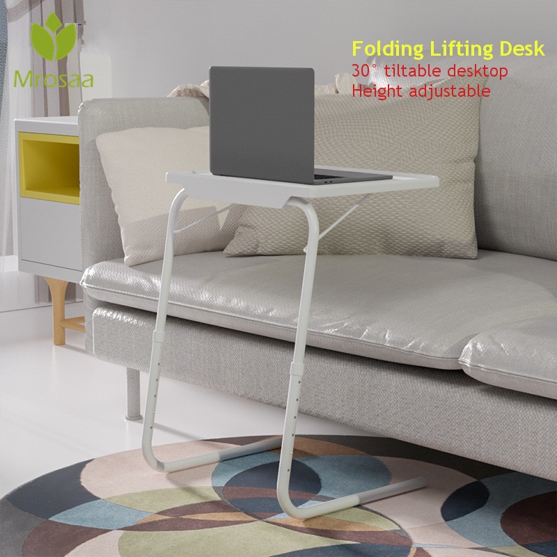 Mrosaa sammenklappeligt computerbord justerbart bærbart bærbart skrivebord seng side sofa sidebord kan løftes ved stående skrivebord
