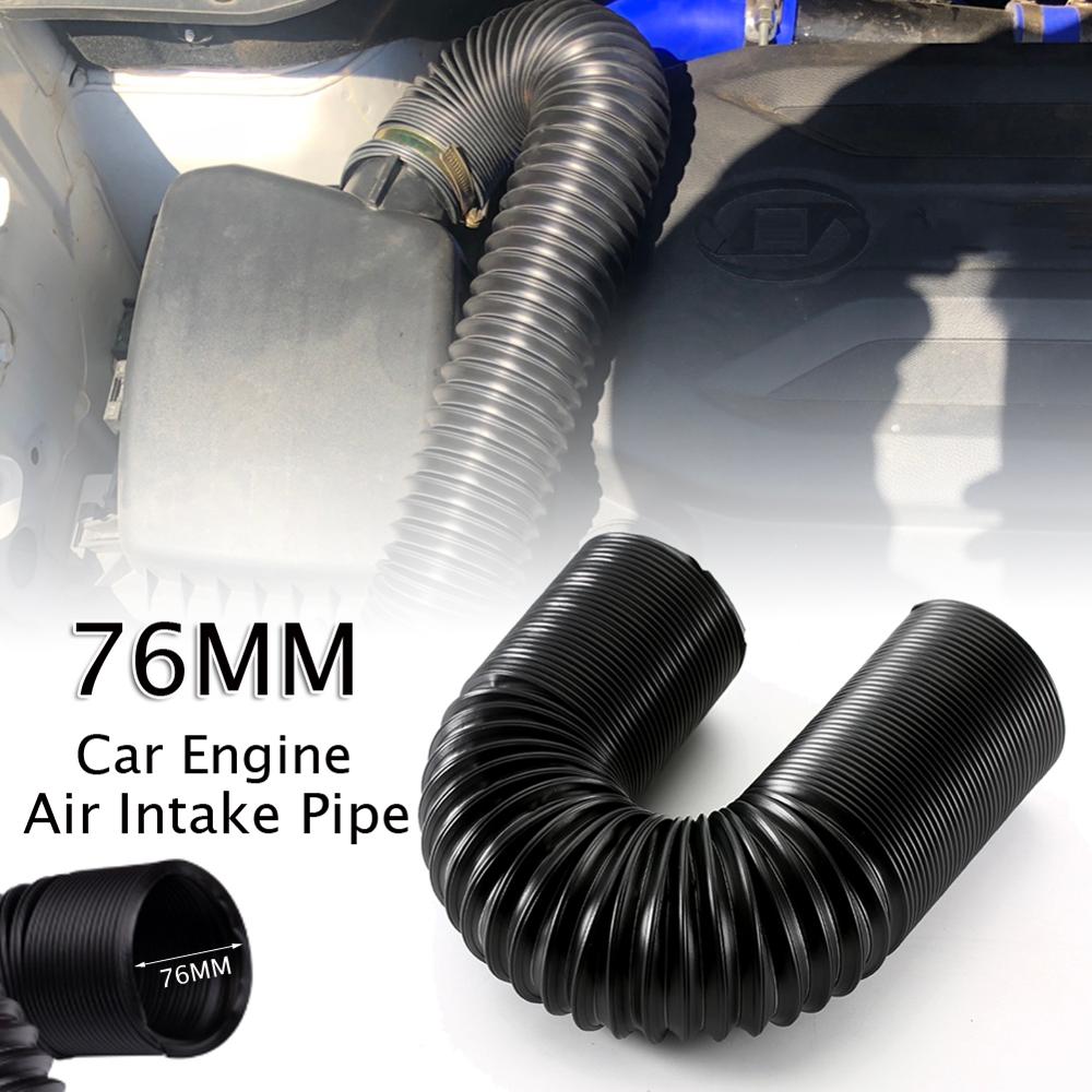 63MM/76MM Car Engine Flexible Air Hose Air Intake Pipe Inlet Hose Tube Car Air Filter Intake Cold Air Ducting Feed Hoses Pipe: 76MM