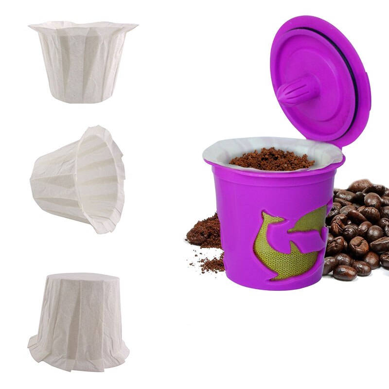 50pcs Home Kitchen Coffee Filters Disposable Paper Filters Cups Single Serving Paper Filters Cups Replacement Coffee Filters