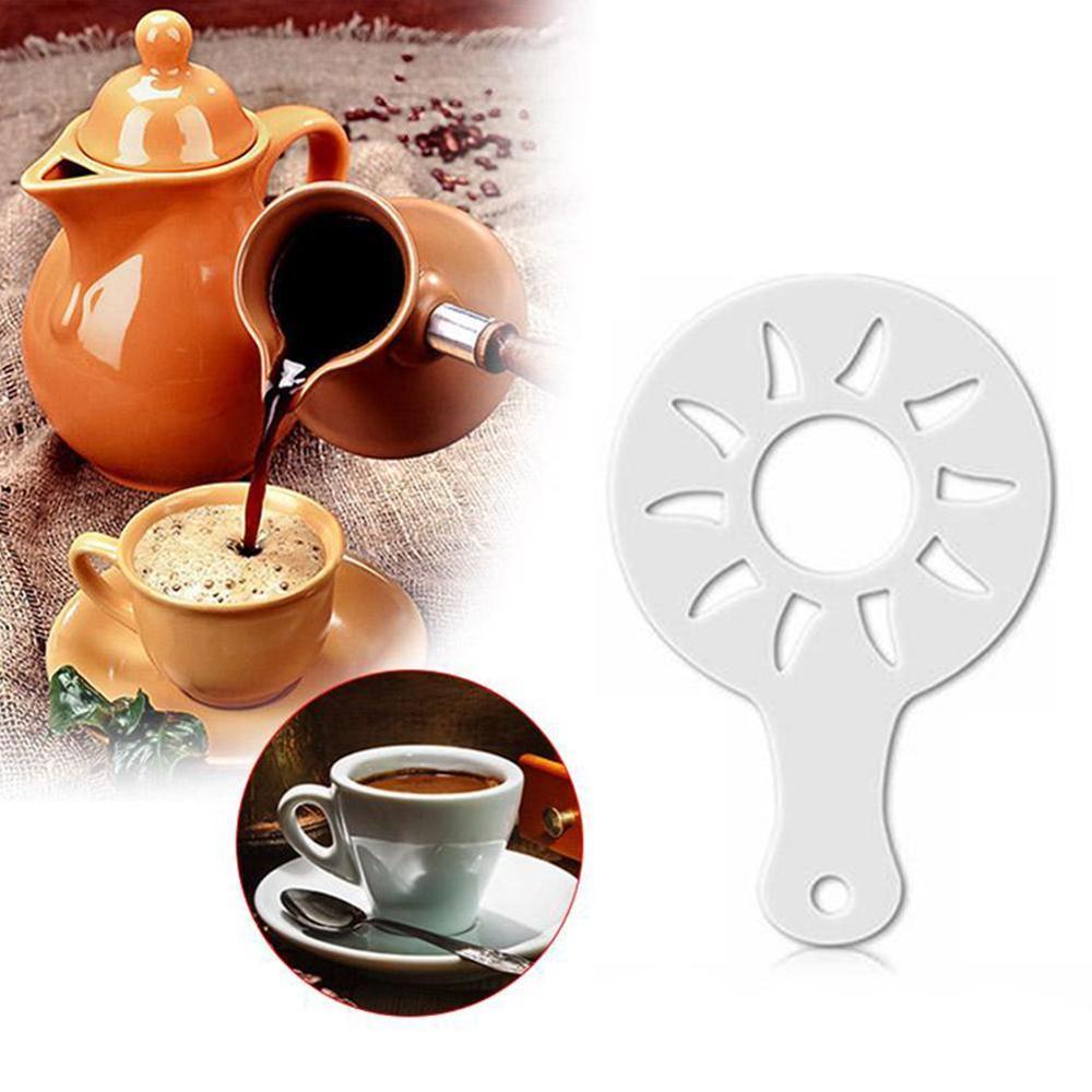 1/8Pcs Christmas Cookie Stencil Coffee Latte Cappuccino Coffee Duster Art Cake Templates Stencils Tools Barista Accessories S8T7
