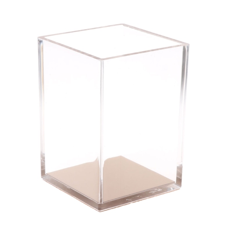 1 Pc Acrylic Transparency Pen Holder Desk Organizer Transparency Pencil Case Pen Container Rose Gold Cup Stationery