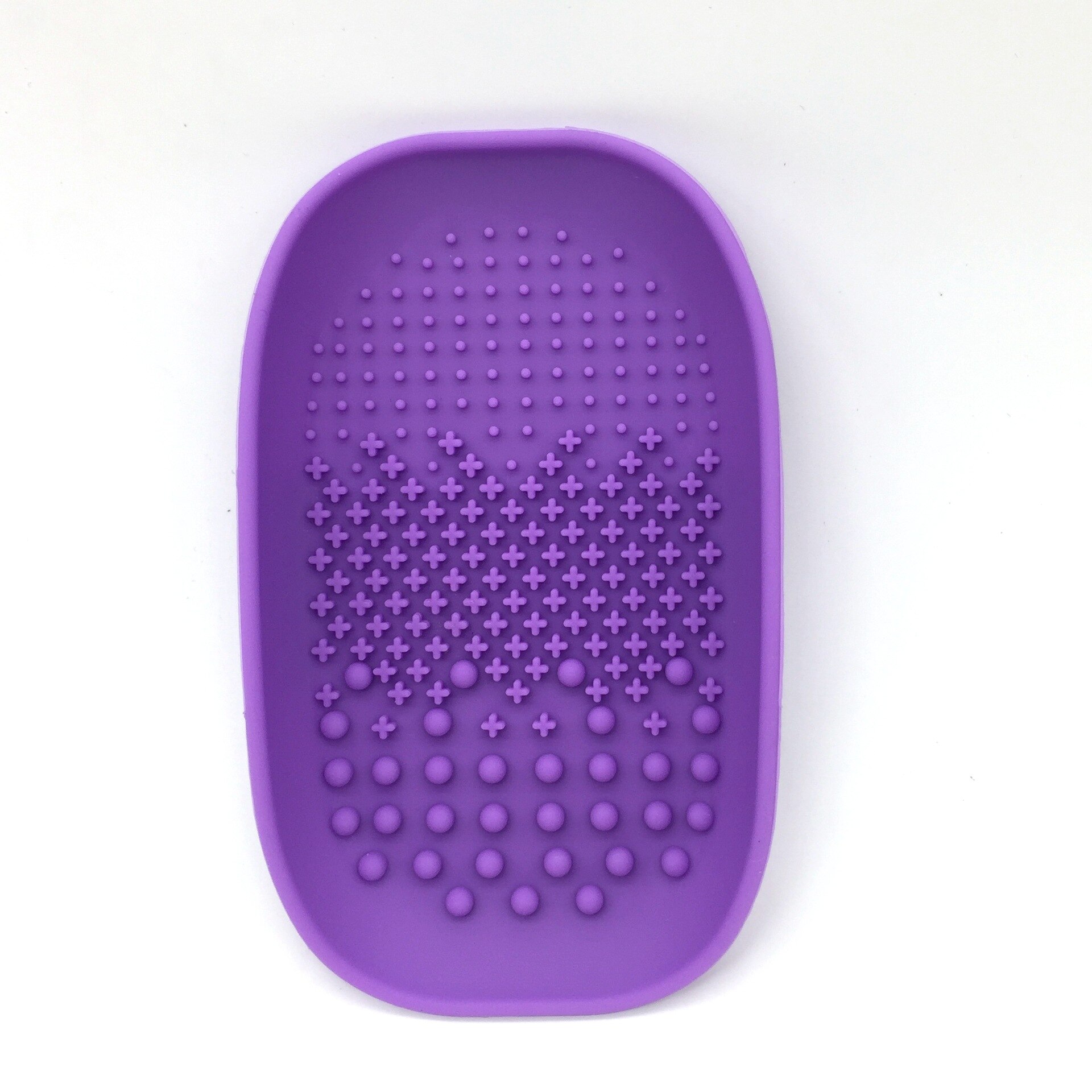 Cepillo de silicona para base de maquillaje, almohadilla de limpieza, cepillo para alfombrilla, herramientas de lavado, cepillos cosméticos para cejas, herramienta limpiadora, tablero depurador, 1 ud.: 15x9x3.5cm Purple