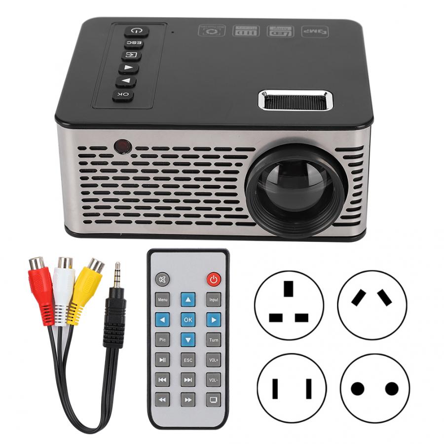 600 Lumes TFT LCD Mini Projector for Conference Maximum Resolution 1920*1080 Support USB / Memory Card / HDMI / AV / IR