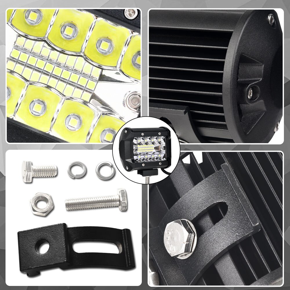 2PCS 4 inch LED Bar LED Work Light Bar for Driving Offroad Boat Car Tractor Truck 4x4 SUV ATV 12V 24V Rated 60W Actual 15W