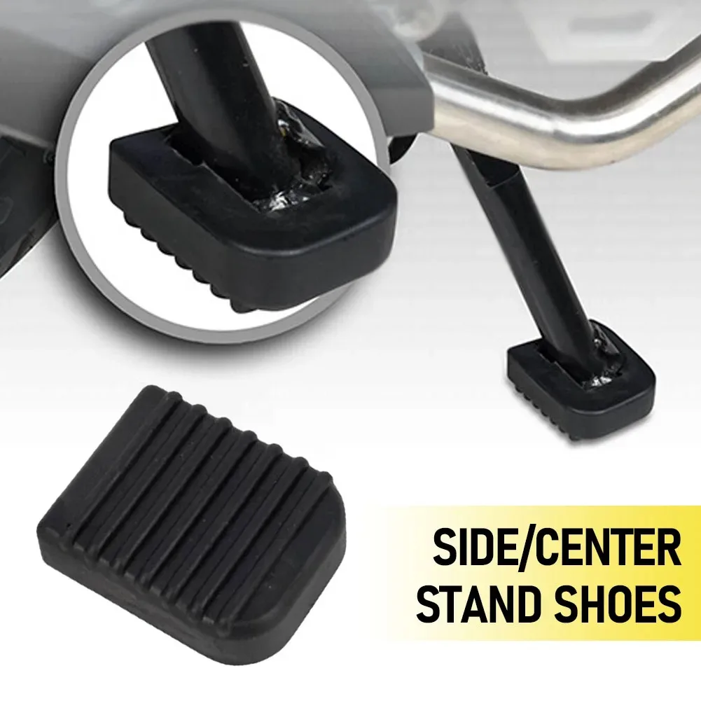 1 stks Zwart Rubber Motorcycle Stand Pad Motorcycle Side Stand Kickstand Voet Extension Ondersteuning Voet Pad Base Motorcycle Accessoire