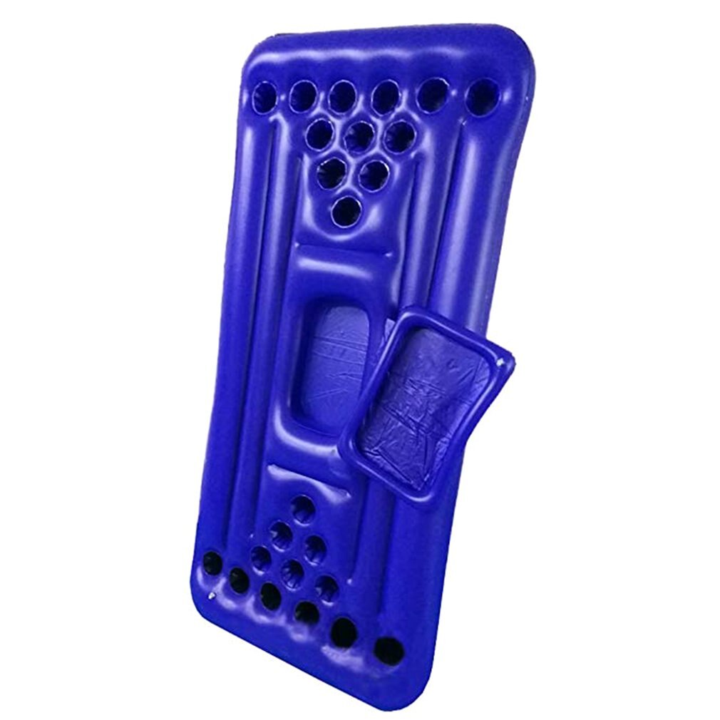 Bier Pong Zwembad Mat 28 Cup Gat Drijvende Rij Opblaasbare Zwembad Matras Water Tafeltennis Entertainment Drijvende Pad Voor Party: Blauw