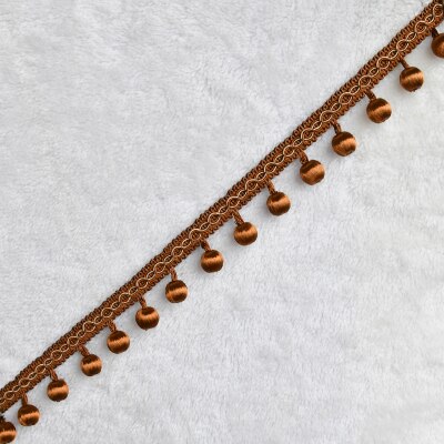 3 meter/lot europeisk stil rayon spets tofs frans boll gardin soffa duk tillbehör pom spets trim gör det själv dekoration: En kaffe