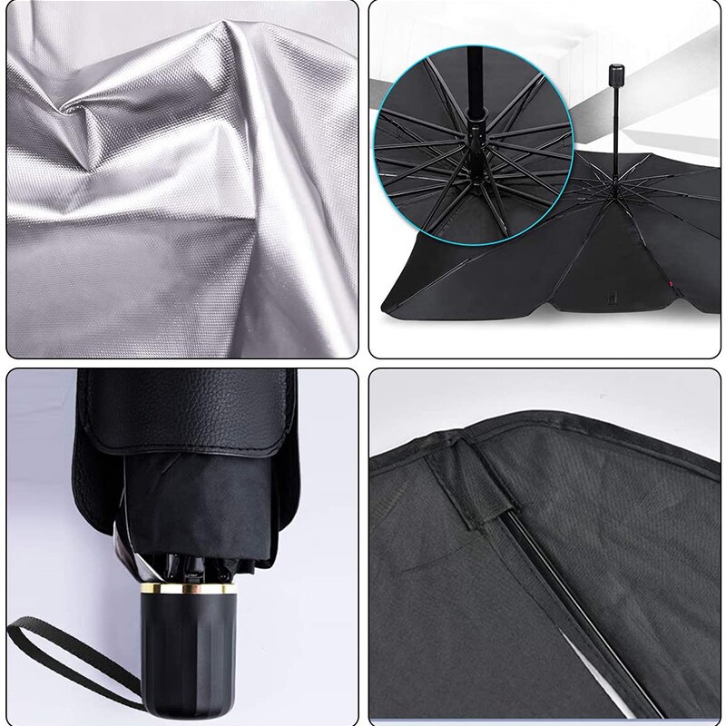 Bil forrude solskærm paraply foldbart dæk blok varme uv-stråler solskærm beskytter paraply passer til de fleste køretøjsmodeller 2 størrelse