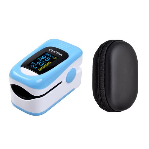 ! Oxímetro de pulso de dedo con el caso oxímetro de pulso de dedo oxímetros de pulso LED saturador Pulsioximetro: 160C blue with case