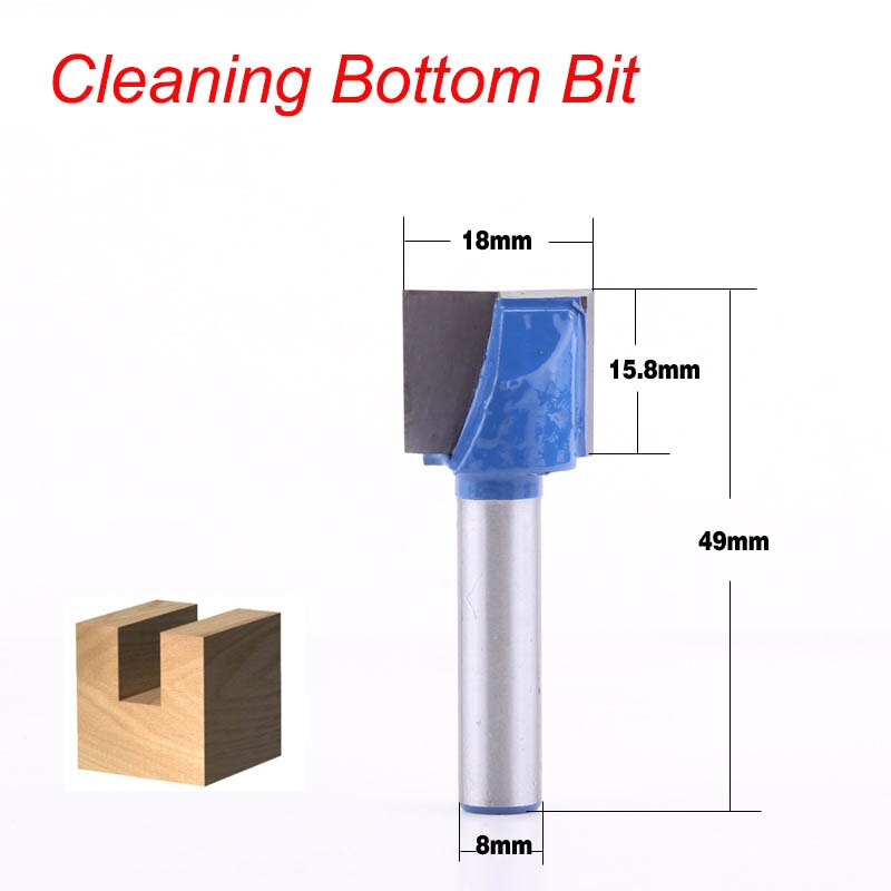 1pcs 8mm Shank Cleaning Bottom Engraving Bit Solid Carbide Router Bits Woodworking Tools CNC Milling Cutter Endmill for Wood: 8x18