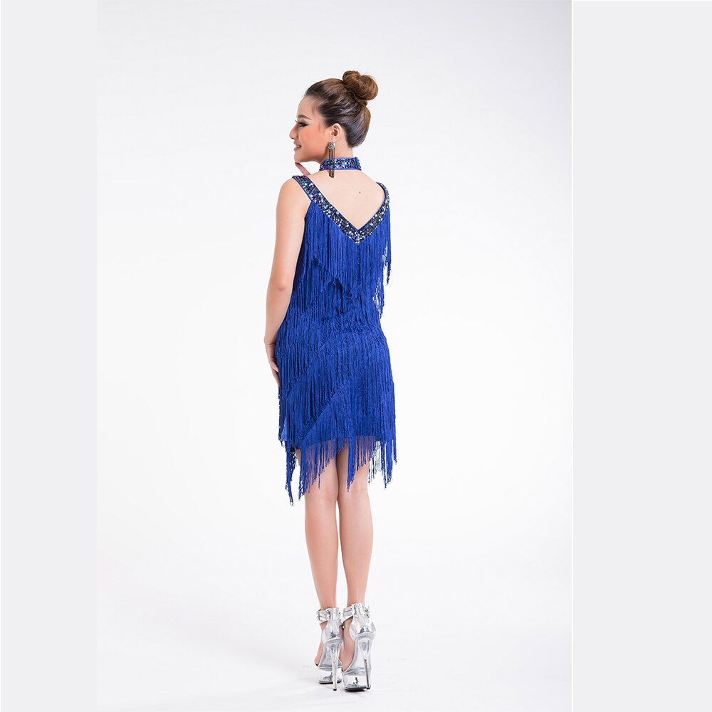 Sexy V-Neck Women's Flapper Dress 1920s Tassel Cocktail Fringe Dress party costumes