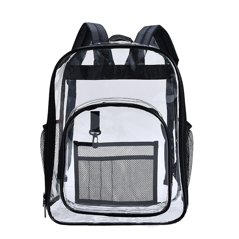 Aosbos PVC Waterproof Transparent School Bag See Through Backpacks Large Capacity Backpack Solid Clear Backpack