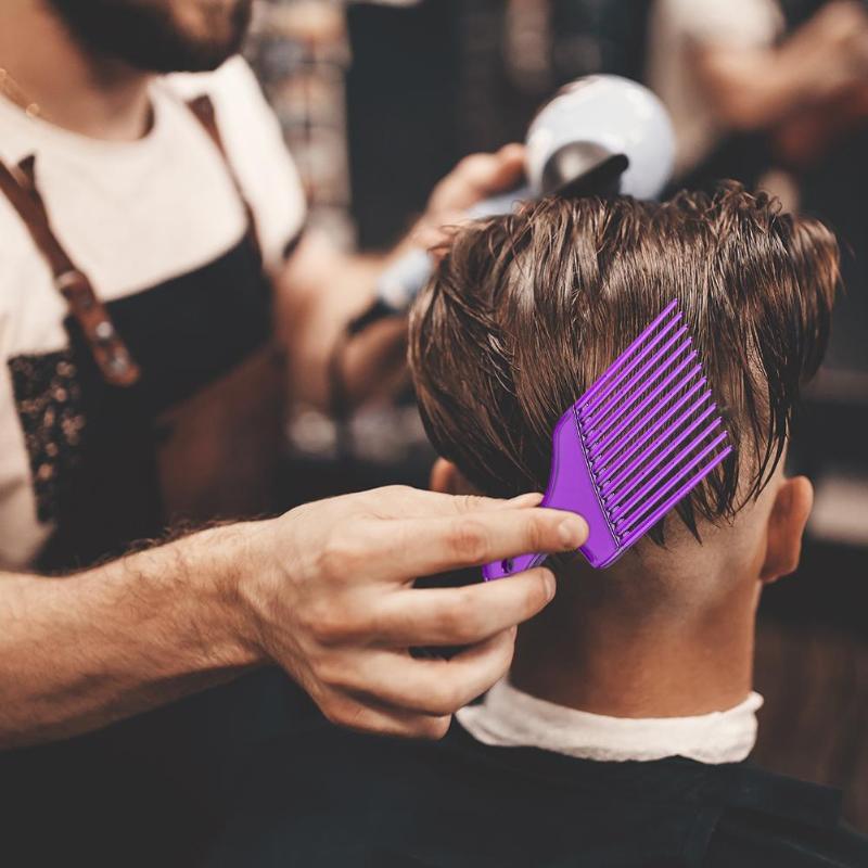 Peine de horquilla de pelo Afro de dientes anchos Unisex, cepillo de inserción de masaje rizado, estilo de cabello