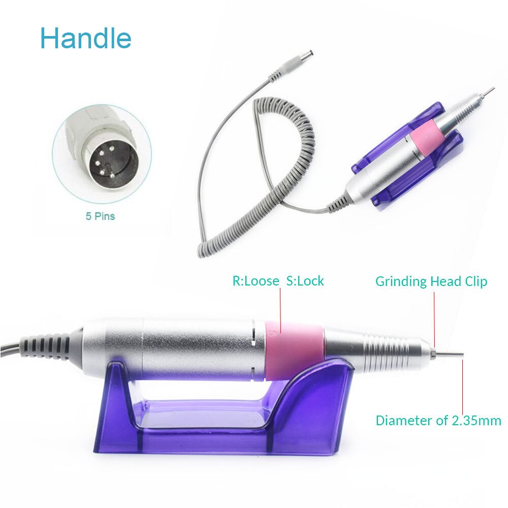 Ponceuse pour ongles, appareil pour poncer, machine et accessoire avec fraiseur et lime à ongle électrique pour manucure, 3 couleurs, 35000RPM
