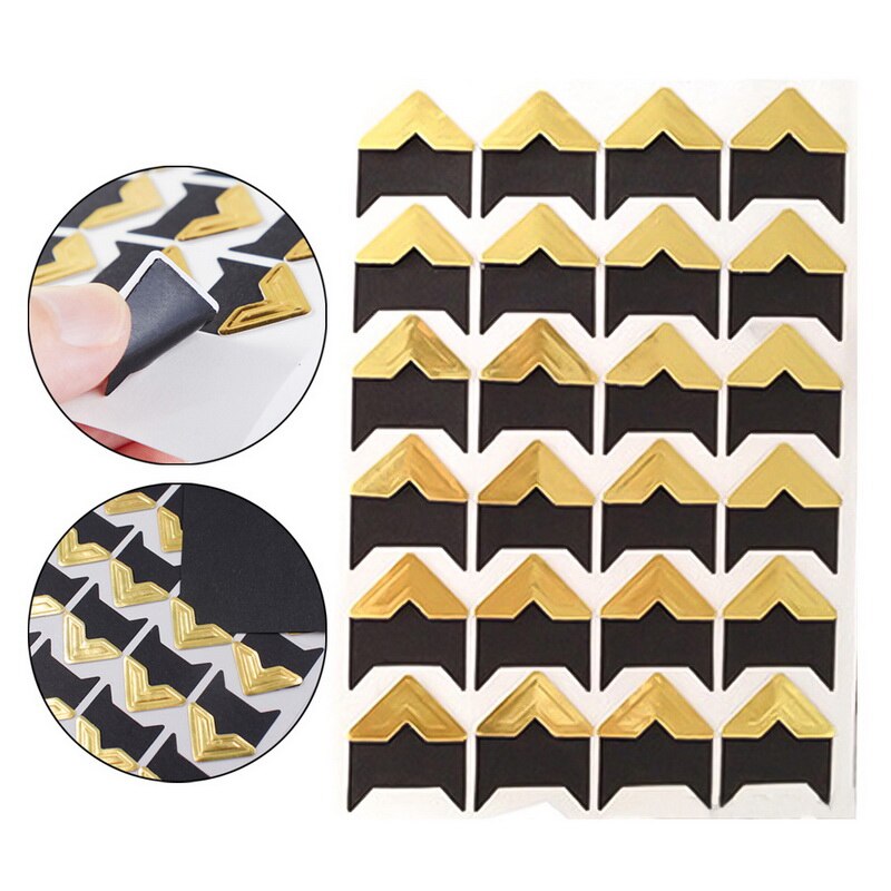 24 szt. zdjęcie kąt księga gości papierowa ramka na zdjęcia dekoracja obrazu Scrapbooking DIY pocztówka ochraniacz narożny: D
