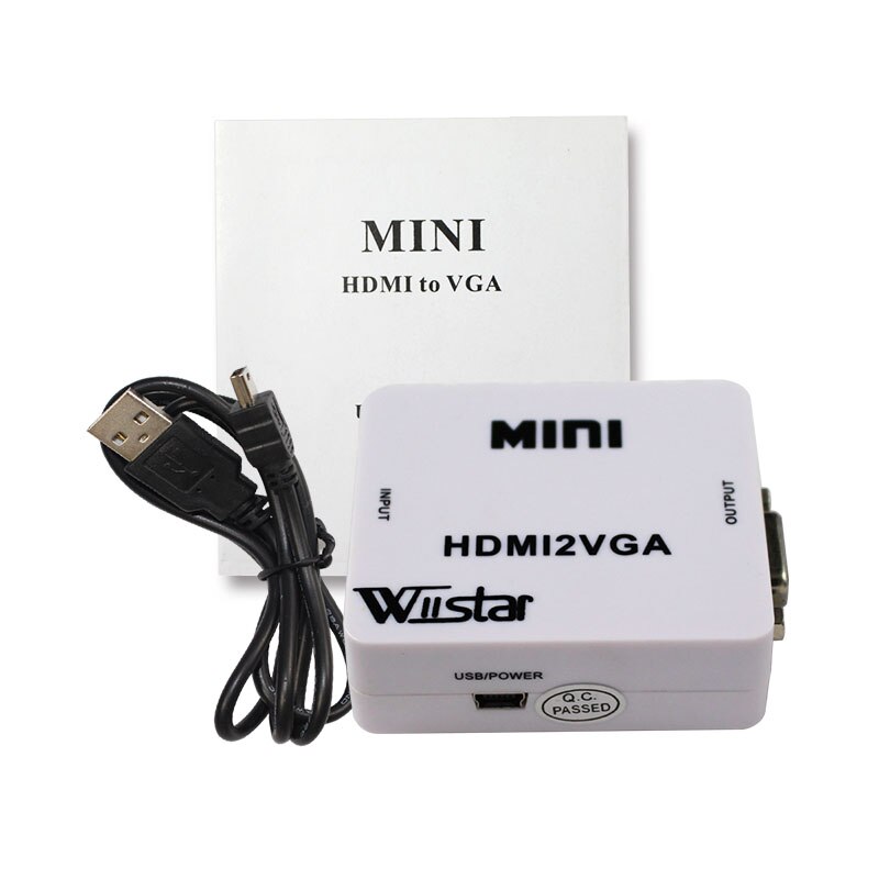 1080 p 60Hz Mini Hdmi naar Vga Converter voor Xbox pc Dvd cabo ingebouwde Hdmi2Vga Connector Adapter Hdmi- vga