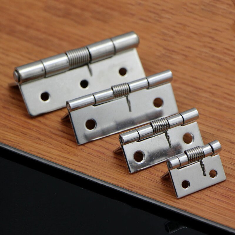 Mini charnière à ressort pliante en acier inoxydable 304, 1 pièce, Micro charnières automatiques, porte d&#39;armoire, accessoires de quincaillerie de meubles
