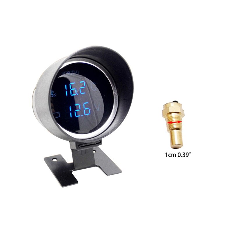 Dc 12v/24v bil lcd digital voltmeter vatten temp mätare med sensor integrerad kombination av spänning och vattentemperatur: 10mm