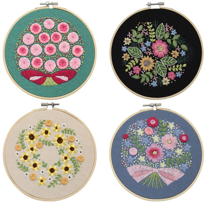 Smukke blomster mønster korssting materiale pakke praktisk håndarbejde broderede materialer gør-det-selv broderi håndarbejde kits