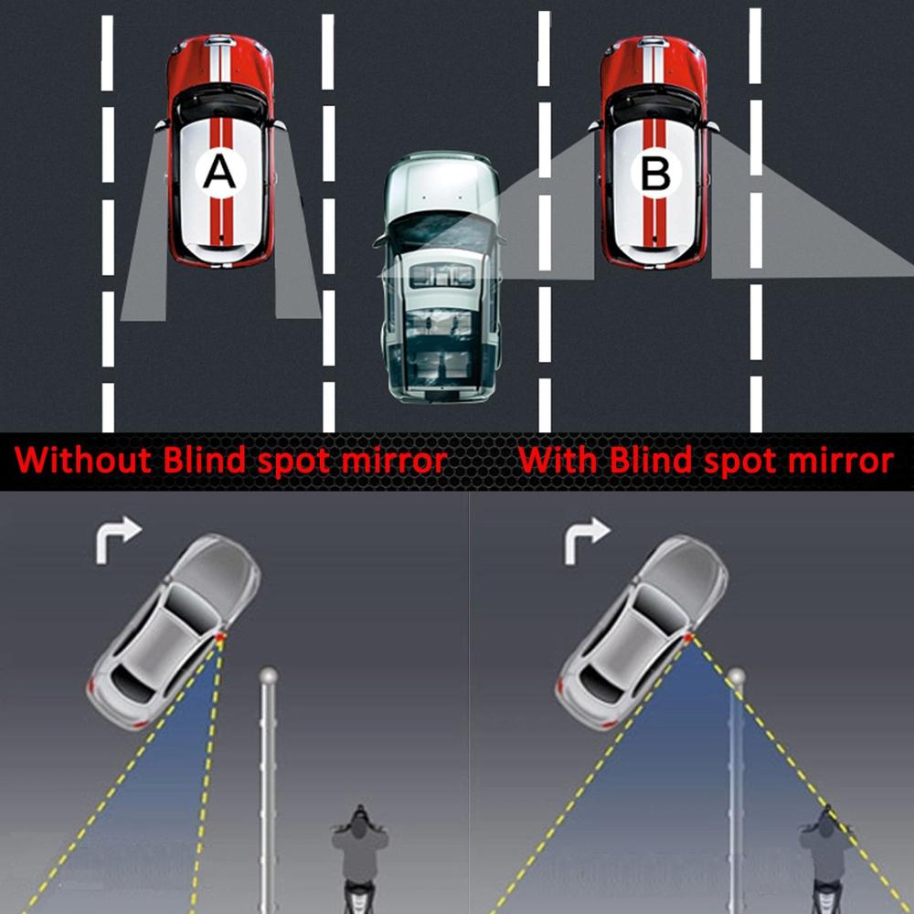 2Pcs Car Mirror HD Convex Mirror Blind Spot Auto Rearview Mirror 360 Degree Wide Angle Vehicle Parking Rimless Mirrors