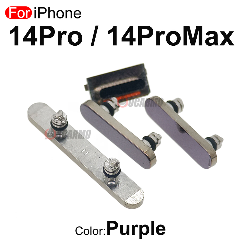 Aocarmo per apple iphone 14 pro max 14 pro 14pm set completo di tasti laterali accensione/spegnimento volume/disattivazione tasti di ricambio: Bianco