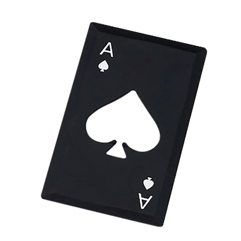 Rvs Flesopener Credit Card Size Casino Flesopener mannen: Black-Sharp blade