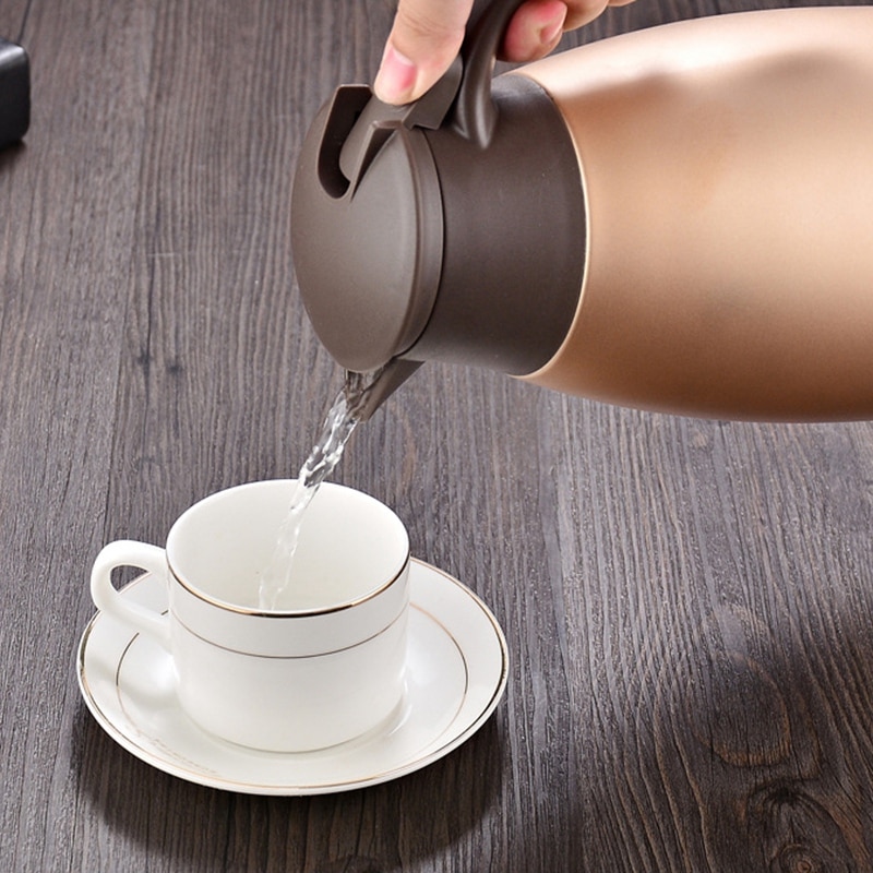 2L Flask Thermal Water Jug Pitcher Stainless Steel Double Layer Insulated Pot Vacuum Bottle Coffee Milk Tea Water Kettle