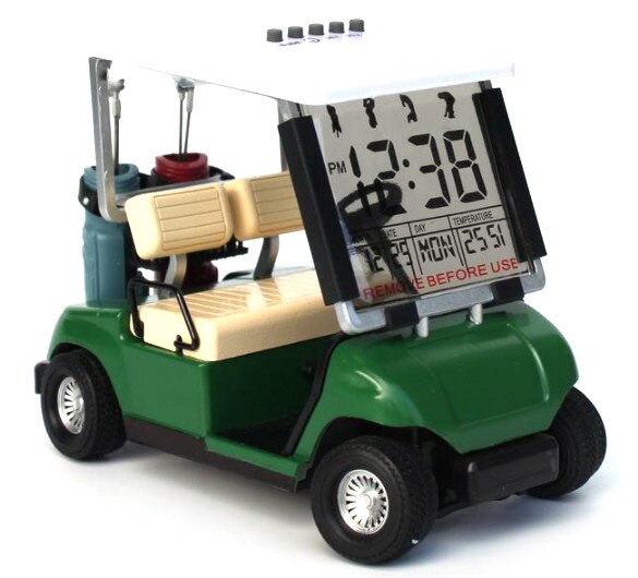 Kofull mini lcd display golfvogn ur skrivebord dekoration nyhed model: Grøn